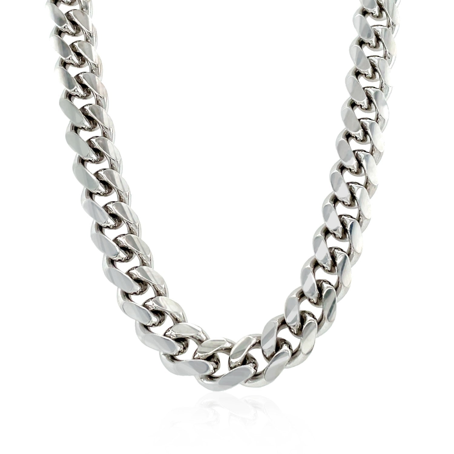 Sterling Silver Rhodium Plated Miami Cuban Chain 8.4mm Bids.com
