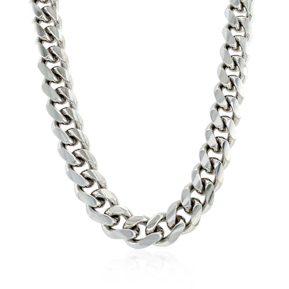 Sterling Silver Rhodium Plated Miami Cuban Chain 8.4mm Bids.com