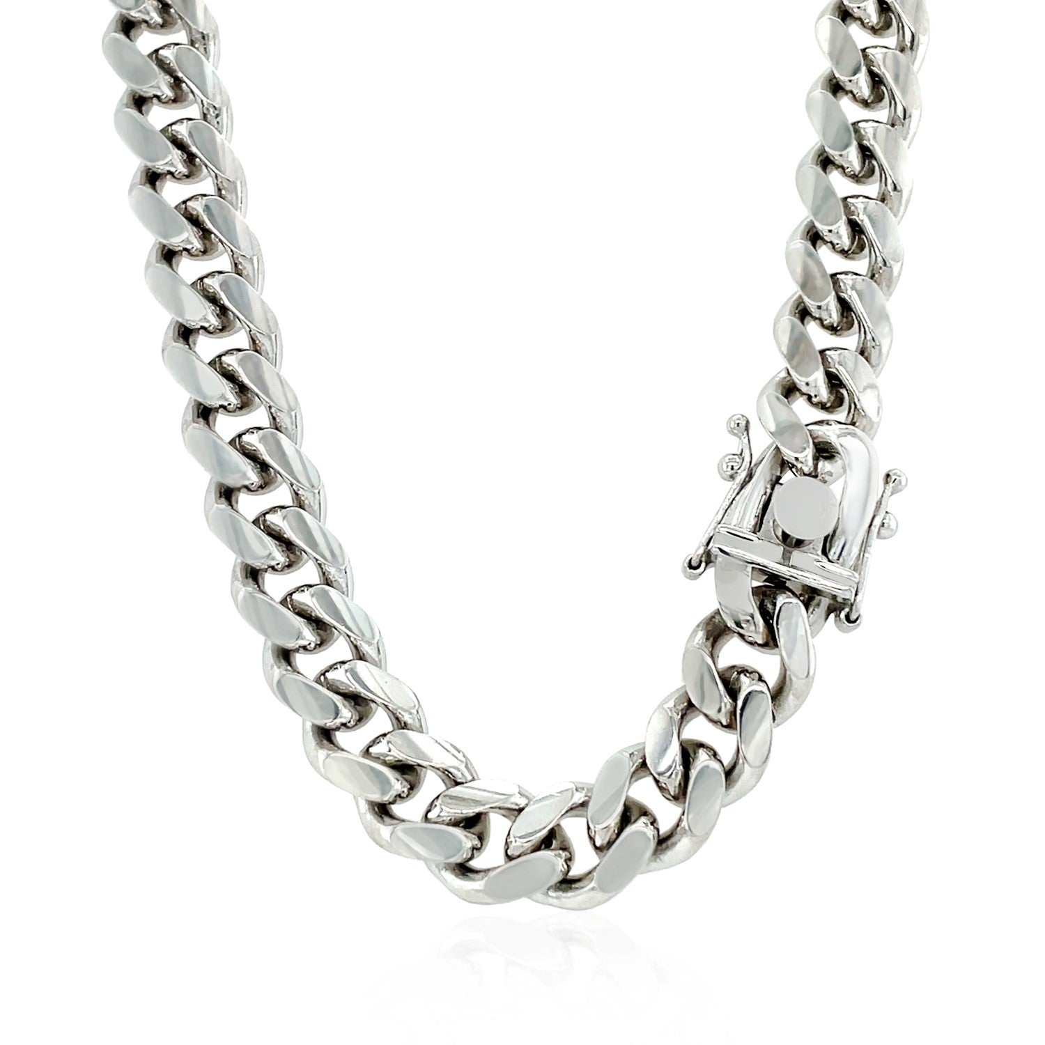 Sterling Silver Rhodium Plated Miami Cuban Chain 8.4mm Bids.com