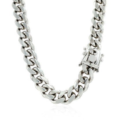 Sterling Silver Rhodium Plated Miami Cuban Chain 8.4mm Bids.com
