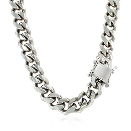 Sterling Silver Rhodium Plated Miami Cuban Chain 8.4mm Bids.com