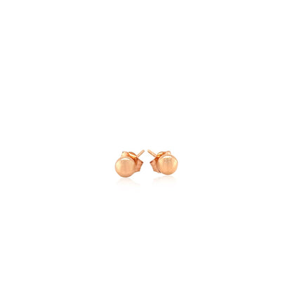 14k Rose Gold Ball Style Stud Earrings (4.0 mm) Bids.com