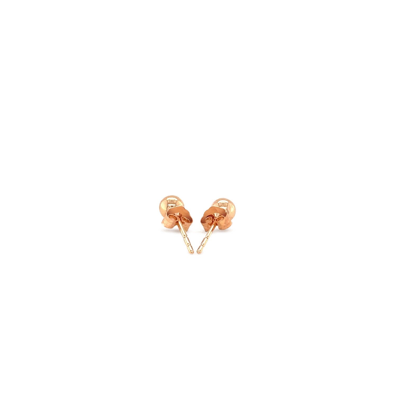 14k Rose Gold Ball Style Stud Earrings (4.0 mm) Bids.com