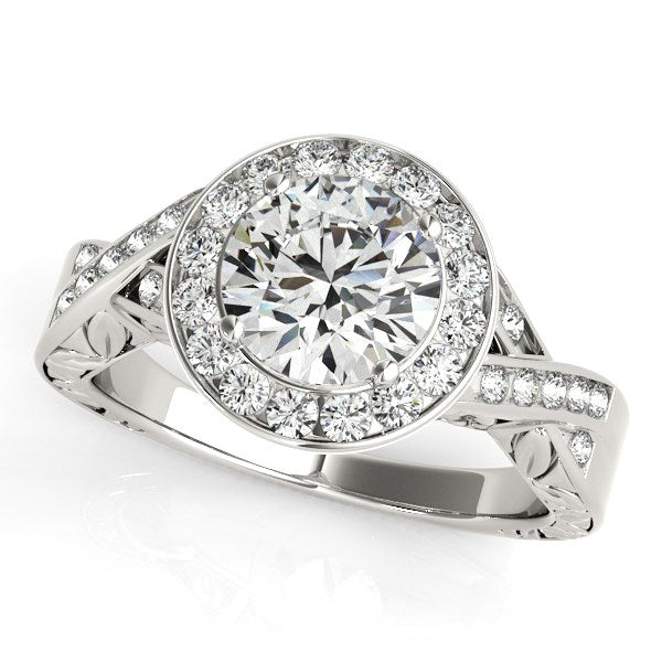 Halo Set Diamond Engagement Ring in 14k White Gold (1 5/8 cttw) Bids.com