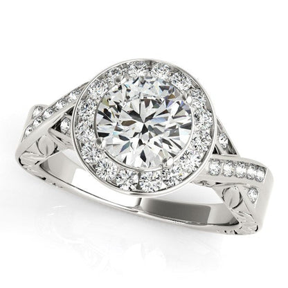Halo Set Diamond Engagement Ring in 14k White Gold (1 5/8 cttw) Bids.com