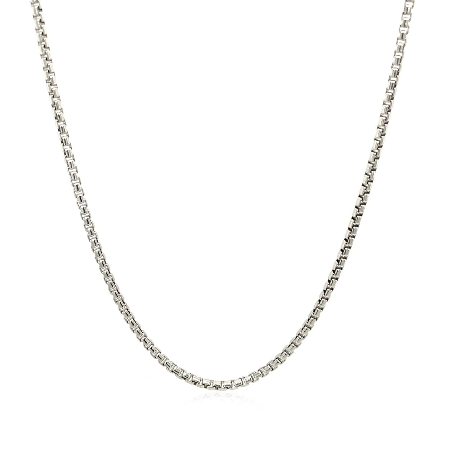 Sterling Silver Rhodium Plated Round Box Chain 1.5mm Bids.com