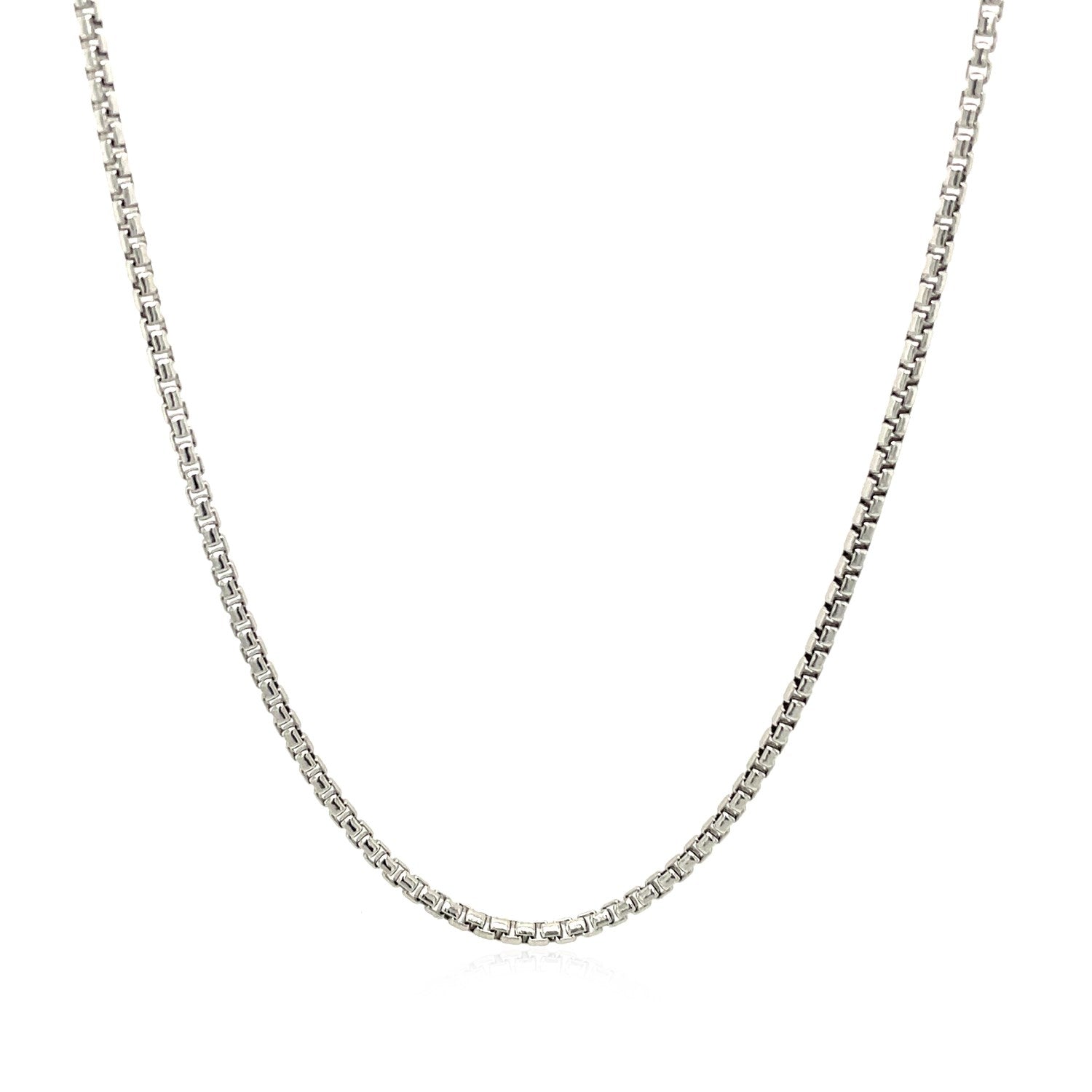 Sterling Silver Rhodium Plated Round Box Chain 1.5mm Bids.com