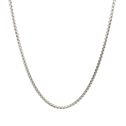 Sterling Silver Rhodium Plated Round Box Chain 1.5mm Bids.com