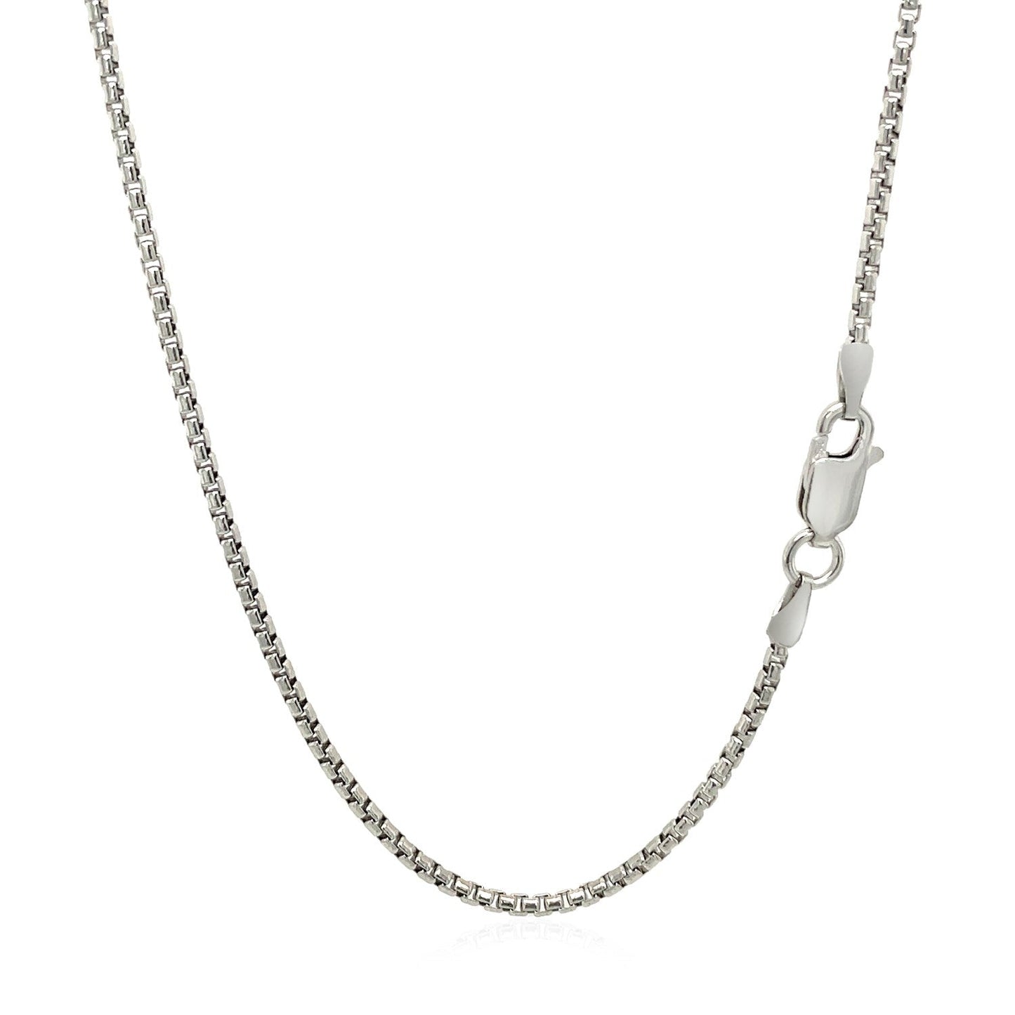 Sterling Silver Rhodium Plated Round Box Chain 1.5mm Bids.com