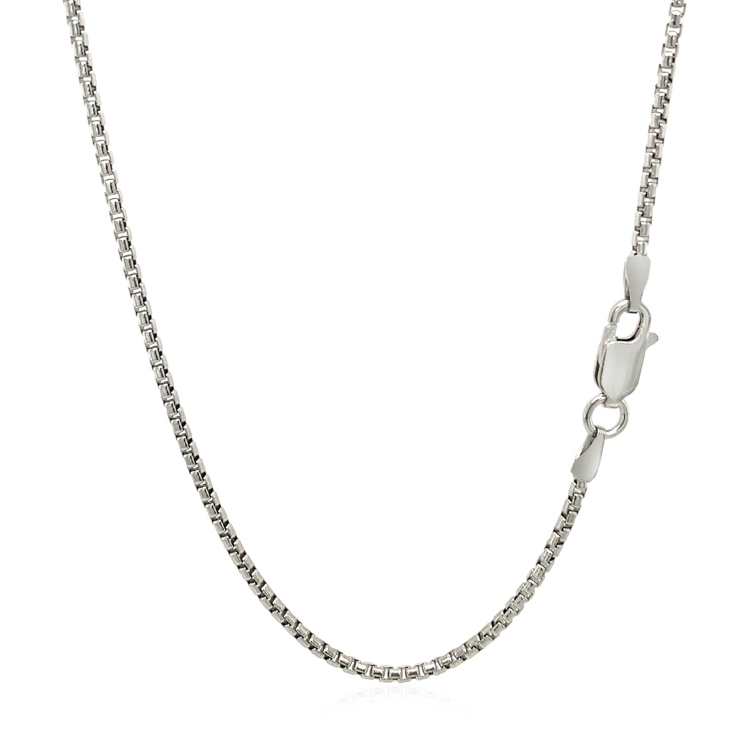 Sterling Silver Rhodium Plated Round Box Chain 1.5mm Bids.com