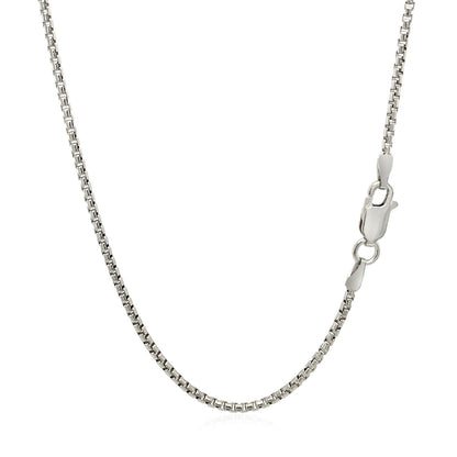 Sterling Silver Rhodium Plated Round Box Chain 1.5mm Bids.com