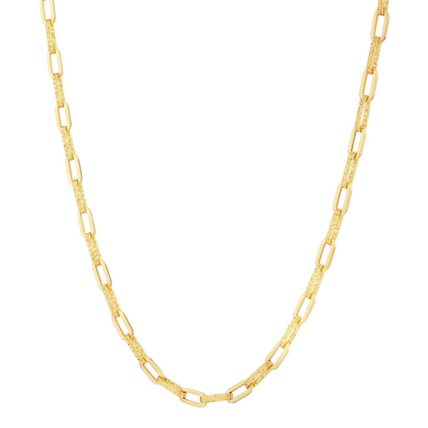14k Yellow Gold Diamante Paperclip Chain Necklace (4.00 mm) Bids.com