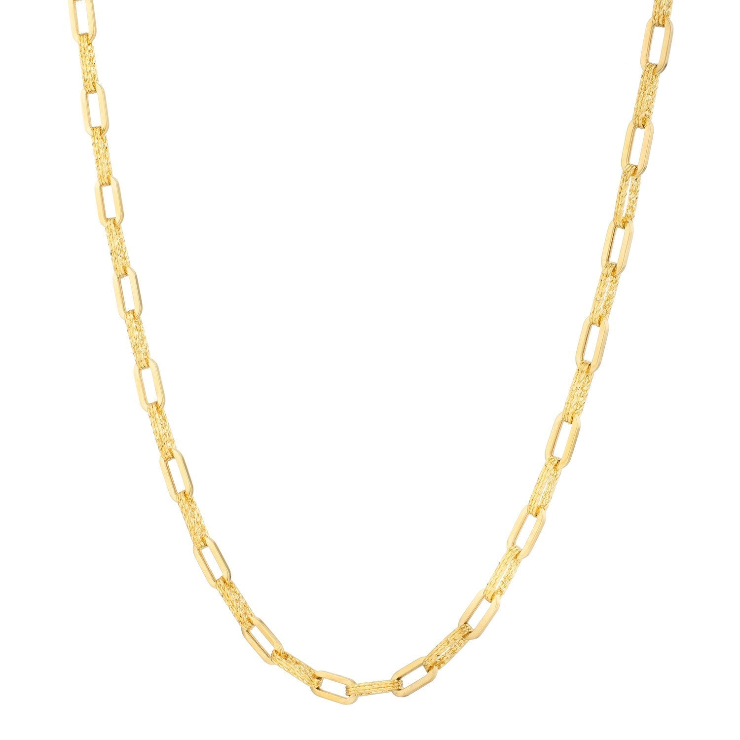 14k Yellow Gold Diamante Paperclip Chain Necklace (4.00 mm) Bids.com