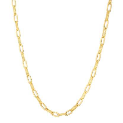 14k Yellow Gold Diamante Paperclip Chain Necklace (4.00 mm) Bids.com