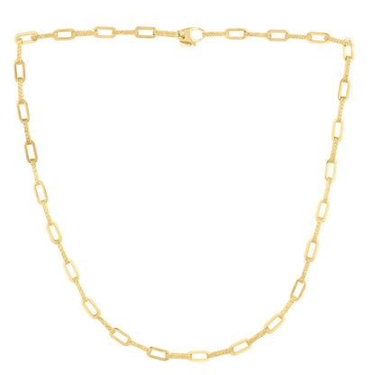14k Yellow Gold Diamante Paperclip Chain Necklace (4.00 mm) Bids.com