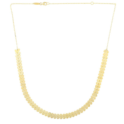 14k Yellow Gold Polished Heart Link Chain Necklace Bids.com