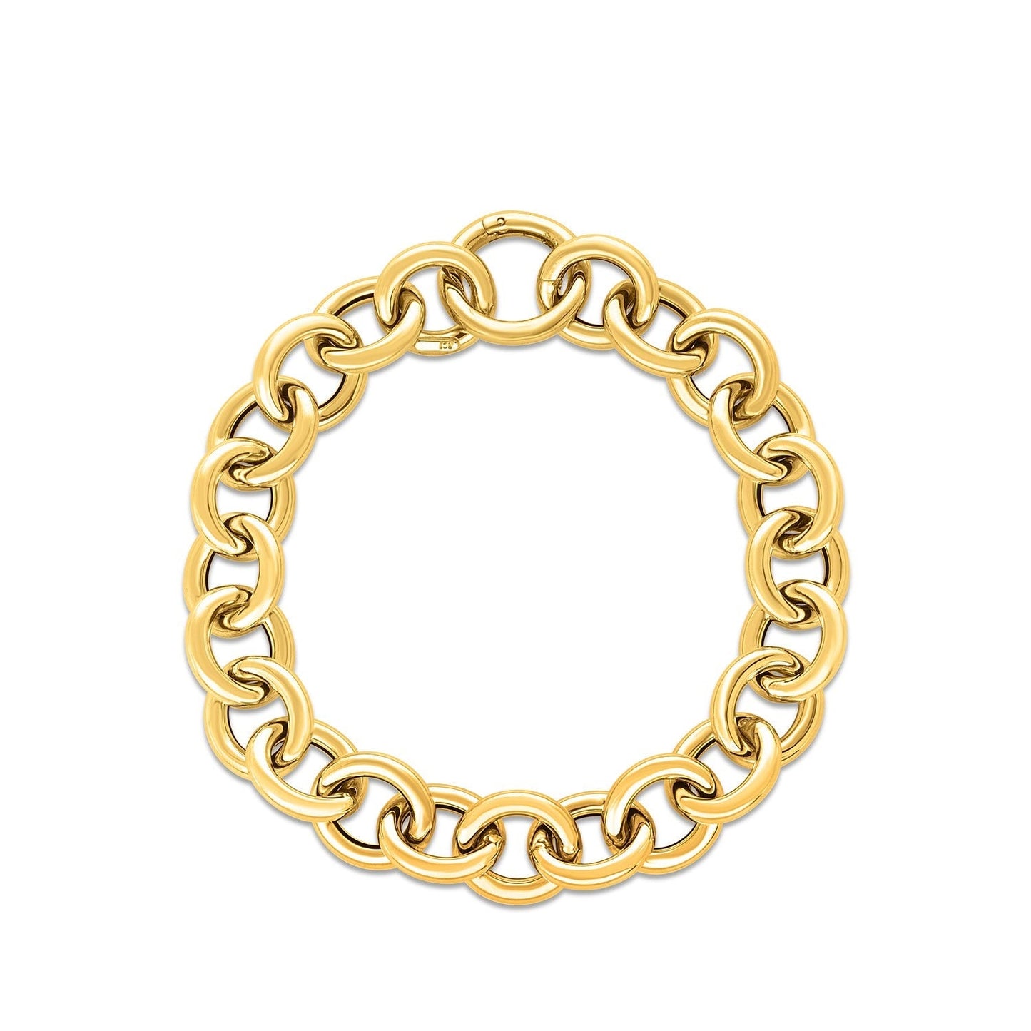 14k Yellow Gold Round Link Bracelet (11.60 mm) Bids.com