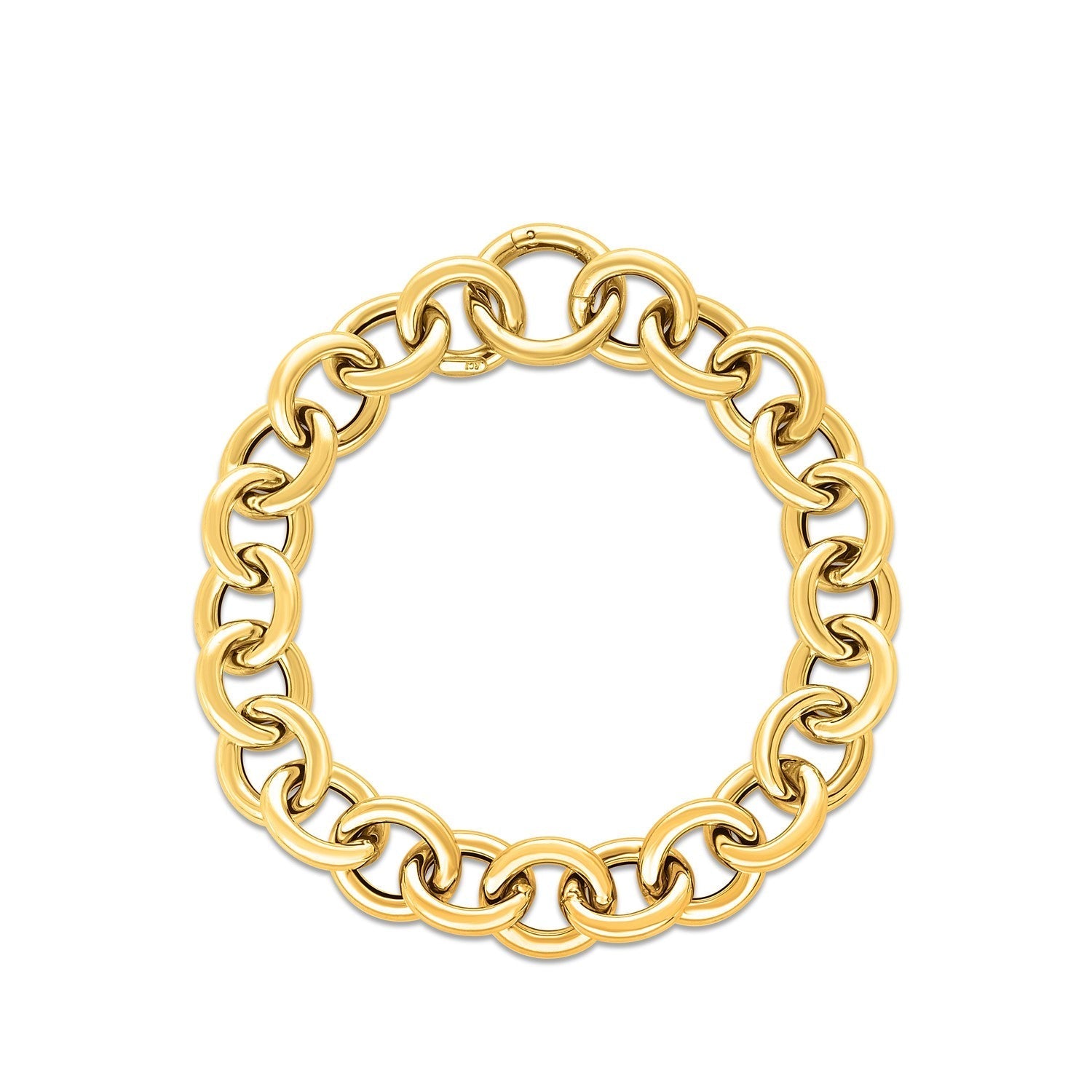 14k Yellow Gold Round Link Bracelet (11.60 mm) Bids.com