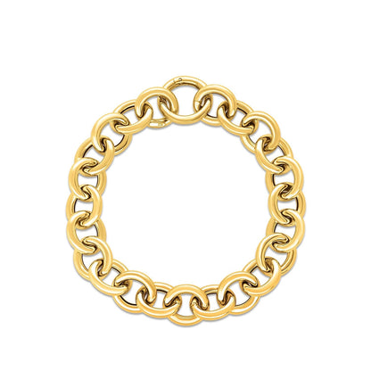 14k Yellow Gold Round Link Bracelet (11.60 mm) Bids.com