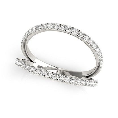 14k White Gold Diamond Split Band Ring (1/4 cttw) Bids.com