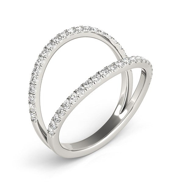 14k White Gold Diamond Split Band Ring (1/4 cttw) Bids.com