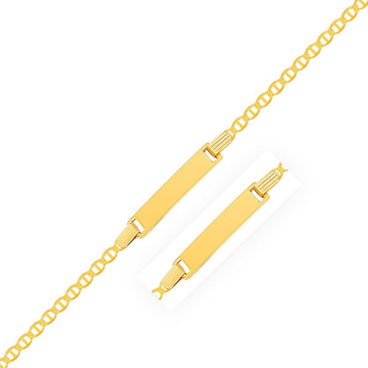 14k Yellow Gold Mariner Style Link Children's ID Bracelet Bids.com