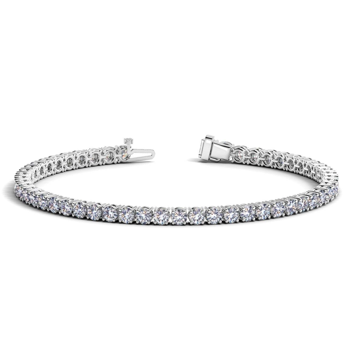 Lab Grown Round Diamond Tennis Bracelet in 14k White Gold (6 cctw F/G  VS2/SI1) Bids.com