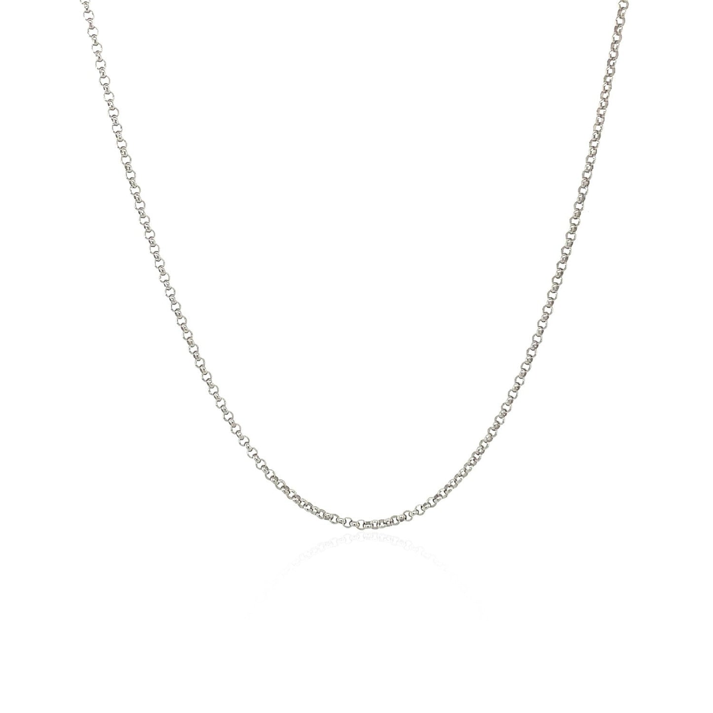 14k White Gold Diamond Cut Rolo Chain 1.1mm Bids.com