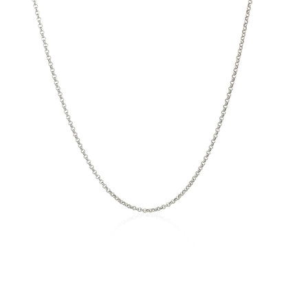 14k White Gold Diamond Cut Rolo Chain 1.1mm Bids.com