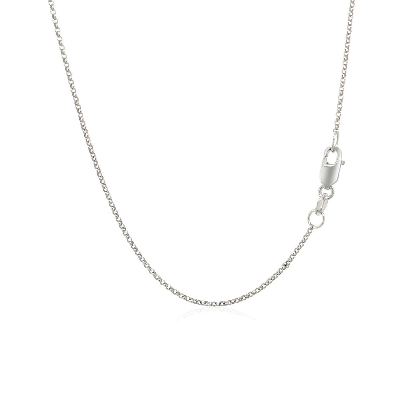 14k White Gold Diamond Cut Rolo Chain 1.1mm Bids.com