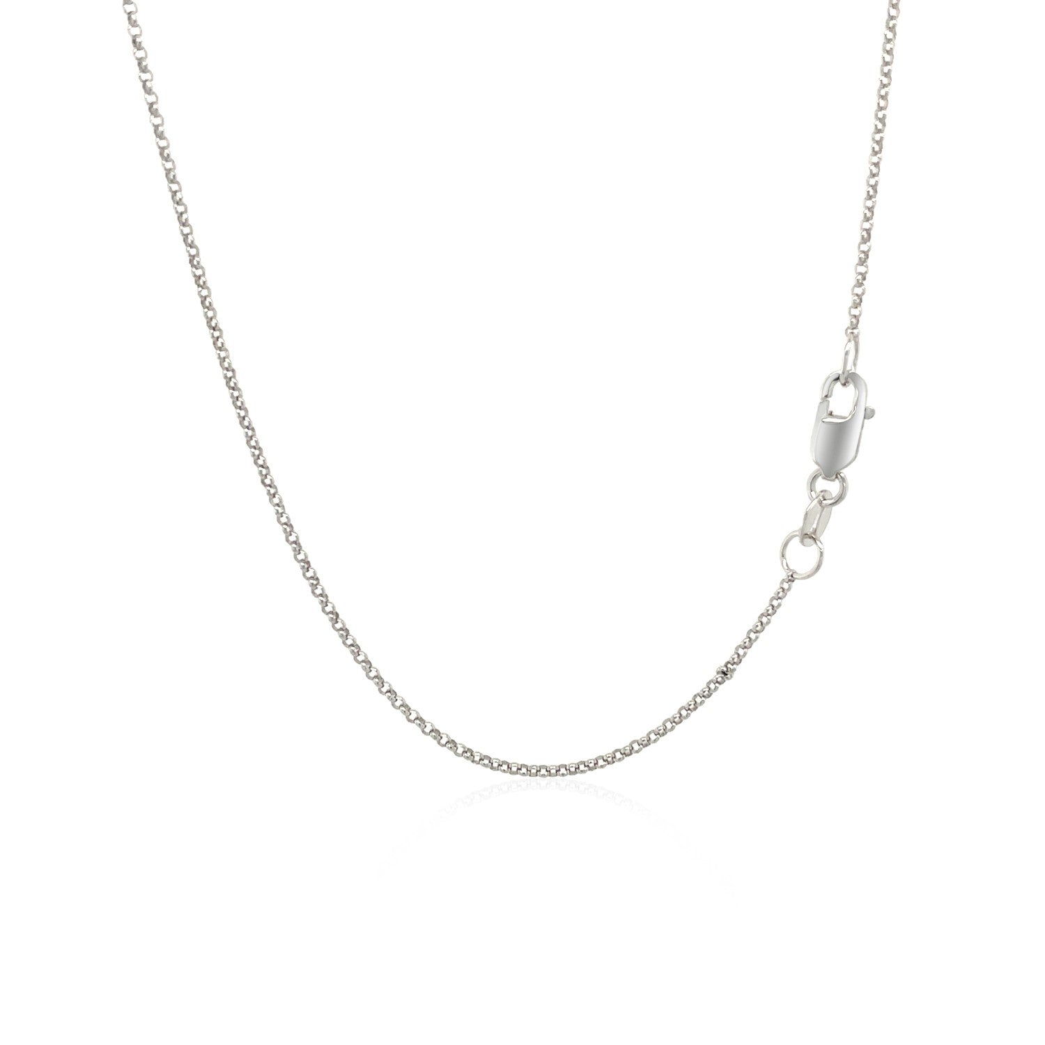 14k White Gold Diamond Cut Rolo Chain 1.1mm Bids.com