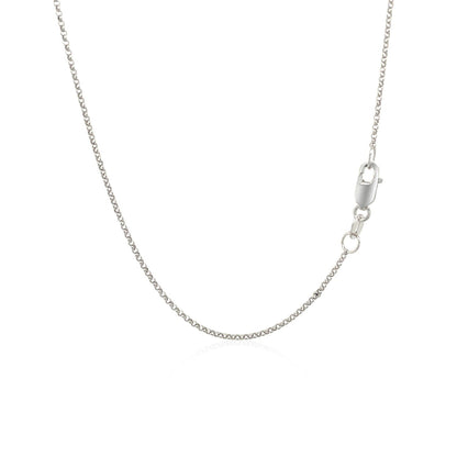 14k White Gold Diamond Cut Rolo Chain 1.1mm Bids.com