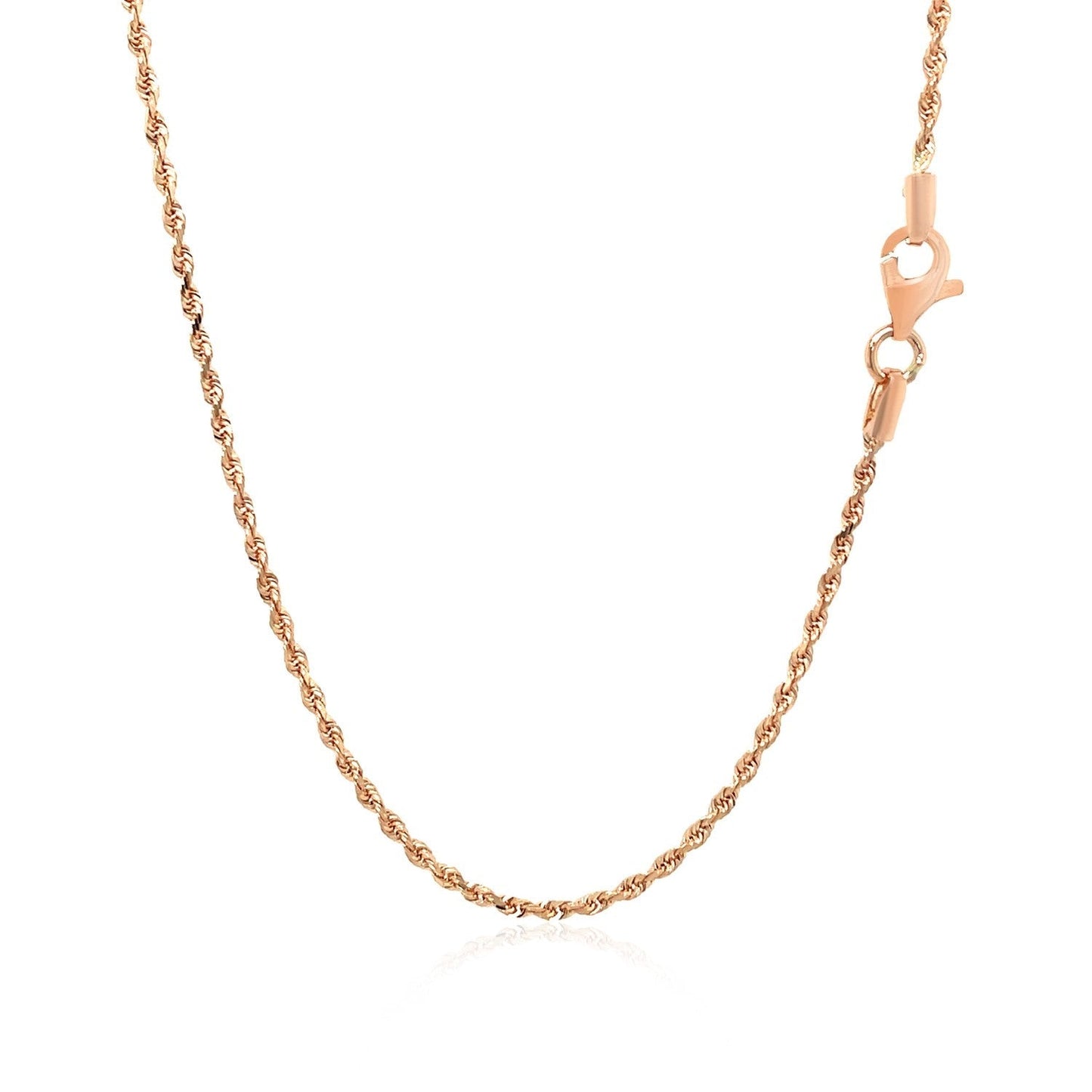 14k Rose Gold Solid Diamond Cut Rope Chain 1.5mm Bids.com