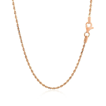 14k Rose Gold Solid Diamond Cut Rope Chain 1.5mm Bids.com
