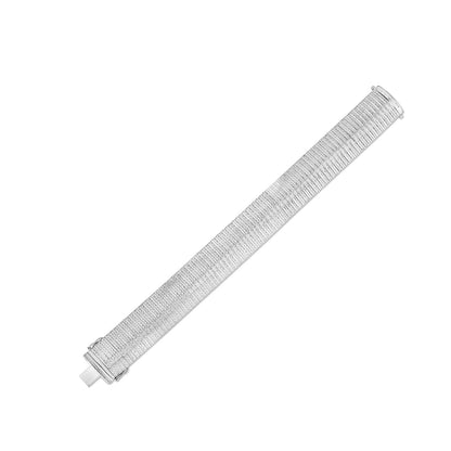 14k White Gold Bold Diamante Flex Bracelet (17.10 mm) Bids.com