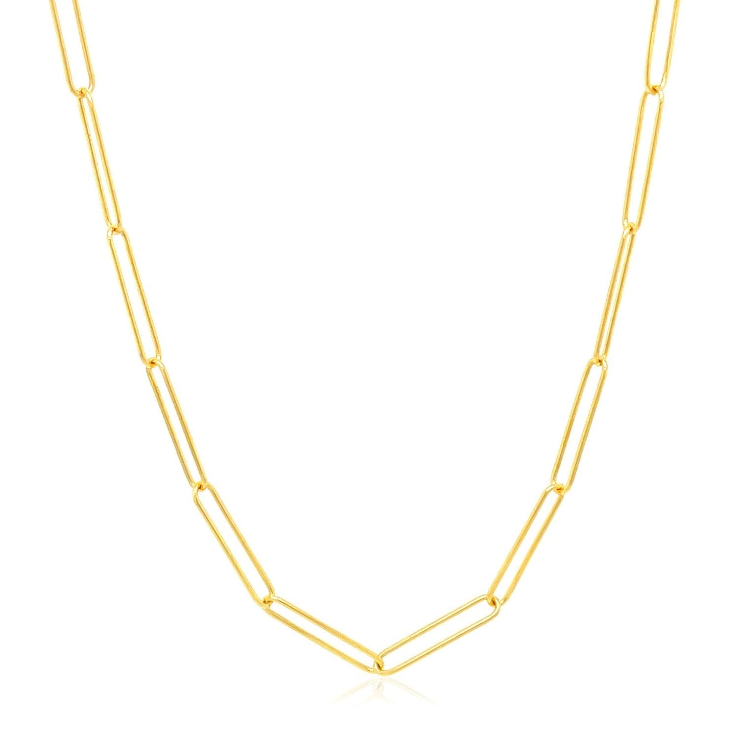 14k Yellow Gold Wire Paperclip Chain (2.7mm) Bids.com