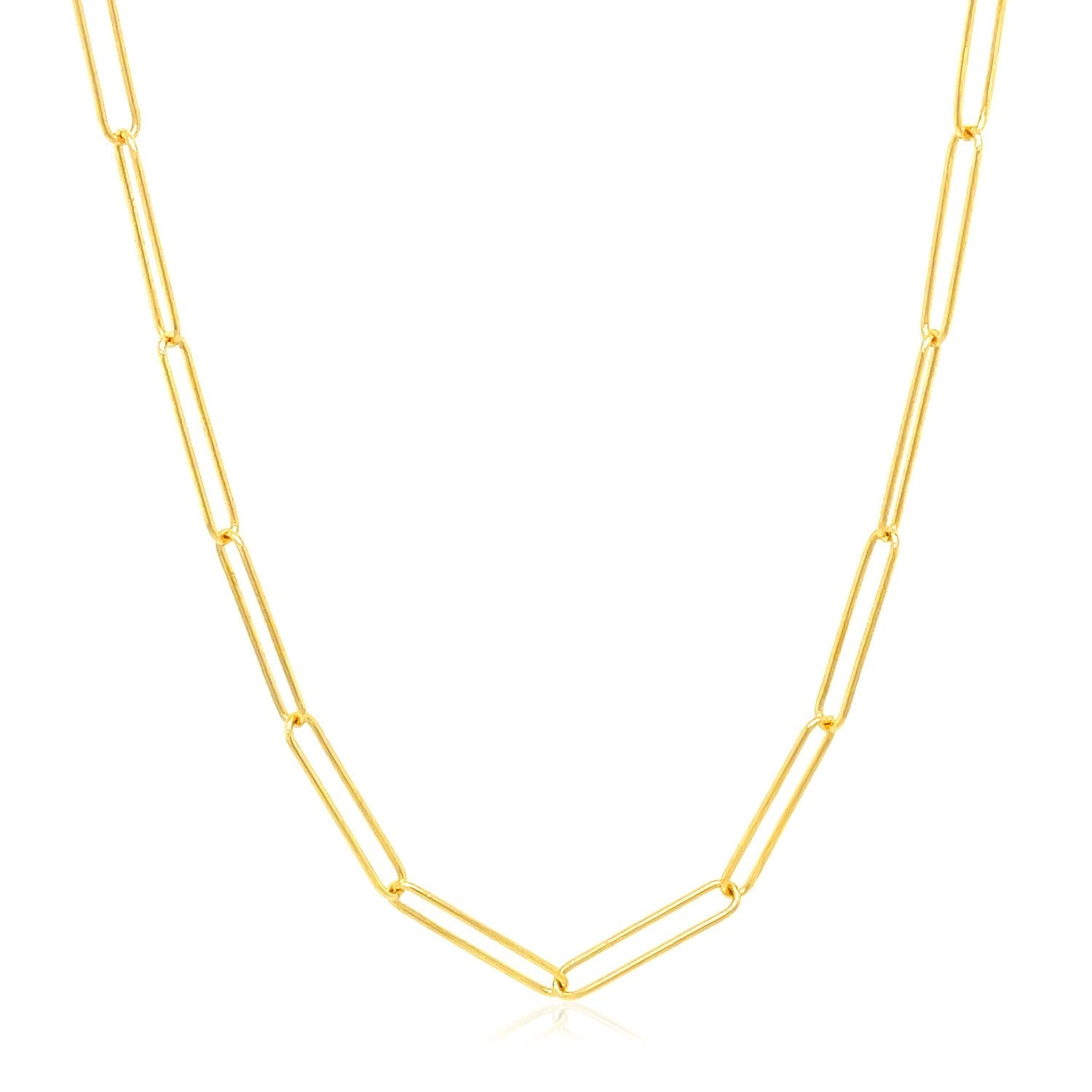 14k Yellow Gold Wire Paperclip Chain (2.7mm) Bids.com