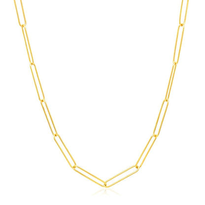 14k Yellow Gold Wire Paperclip Chain (2.7mm) Bids.com