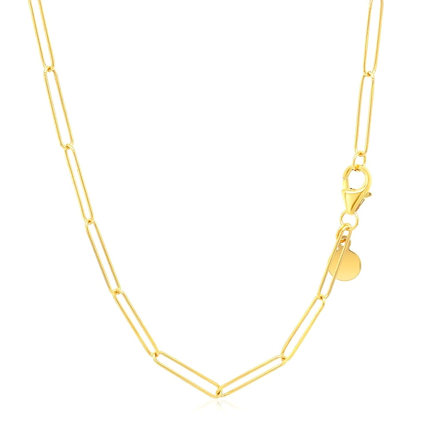 14k Yellow Gold Wire Paperclip Chain (2.7mm) Bids.com