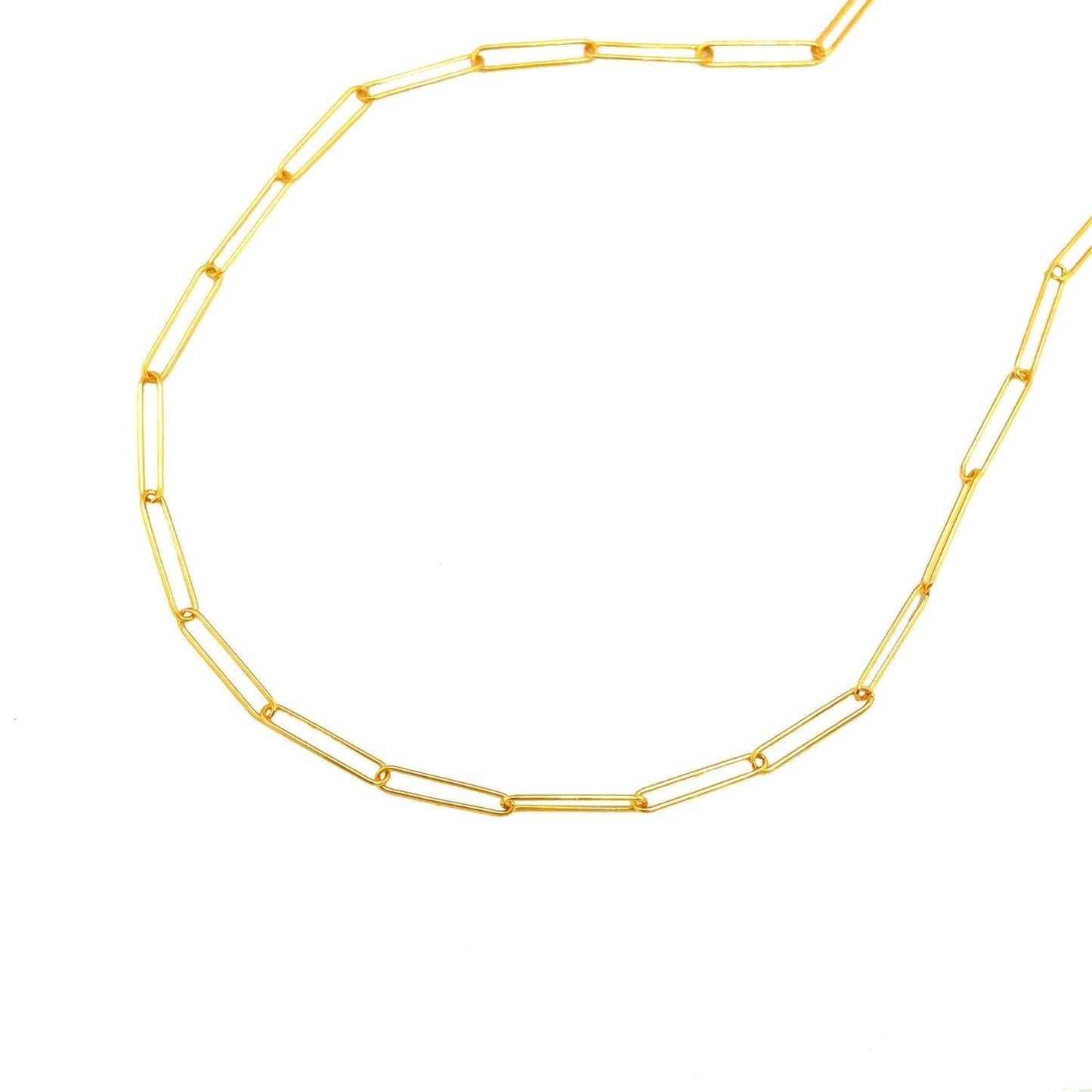 14k Yellow Gold Wire Paperclip Chain (2.7mm) Bids.com