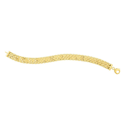 14k Yellow Gold Faceted Panther Link Chain Bracelet Bids.com