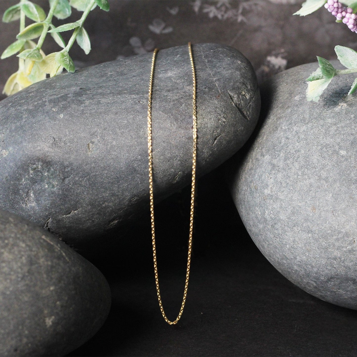 18k Yellow Gold Round Cable Link Chain (0.97 mm) Bids.com