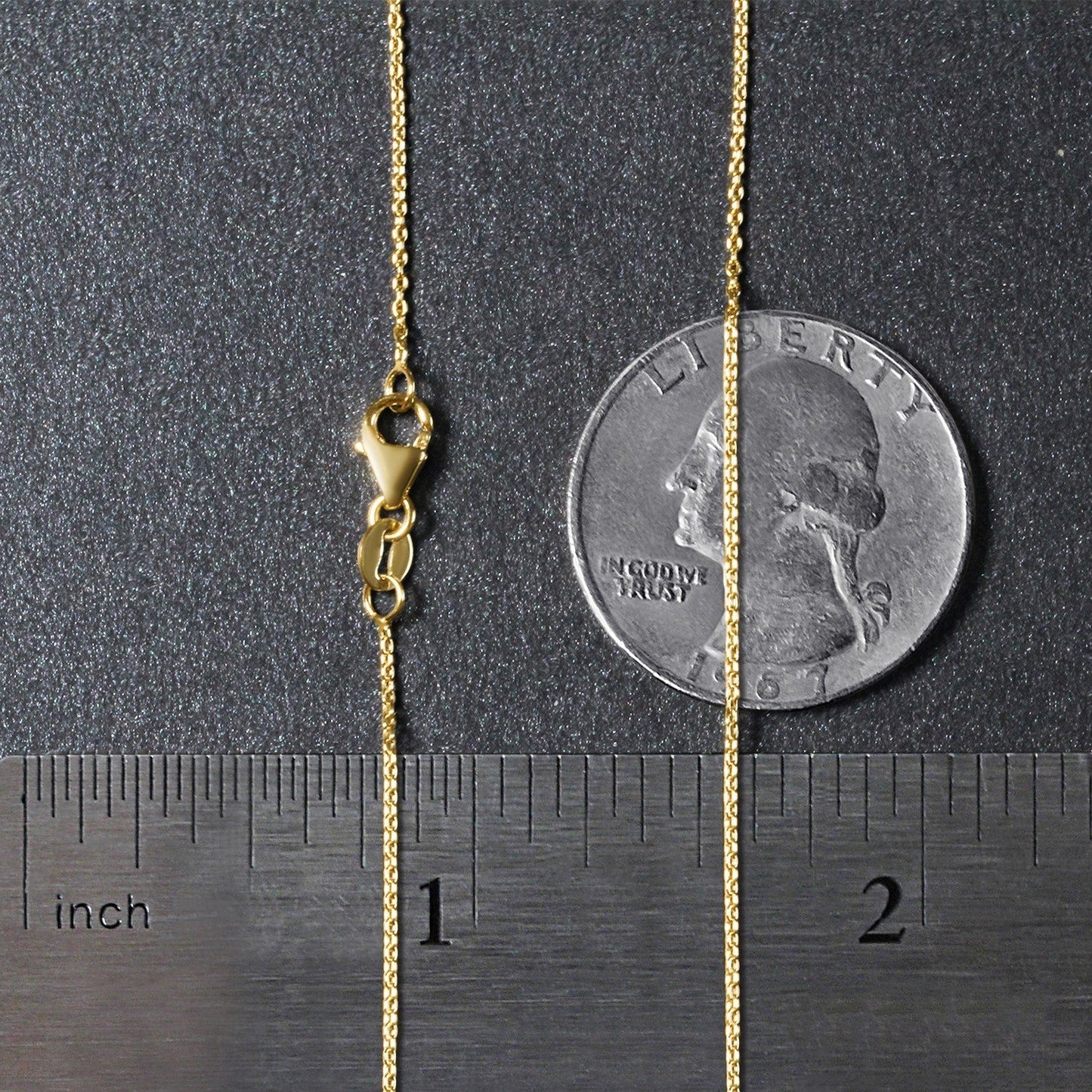 18k Yellow Gold Round Cable Link Chain (0.97 mm) Bids.com