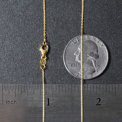 18k Yellow Gold Round Cable Link Chain (0.97 mm) Bids.com