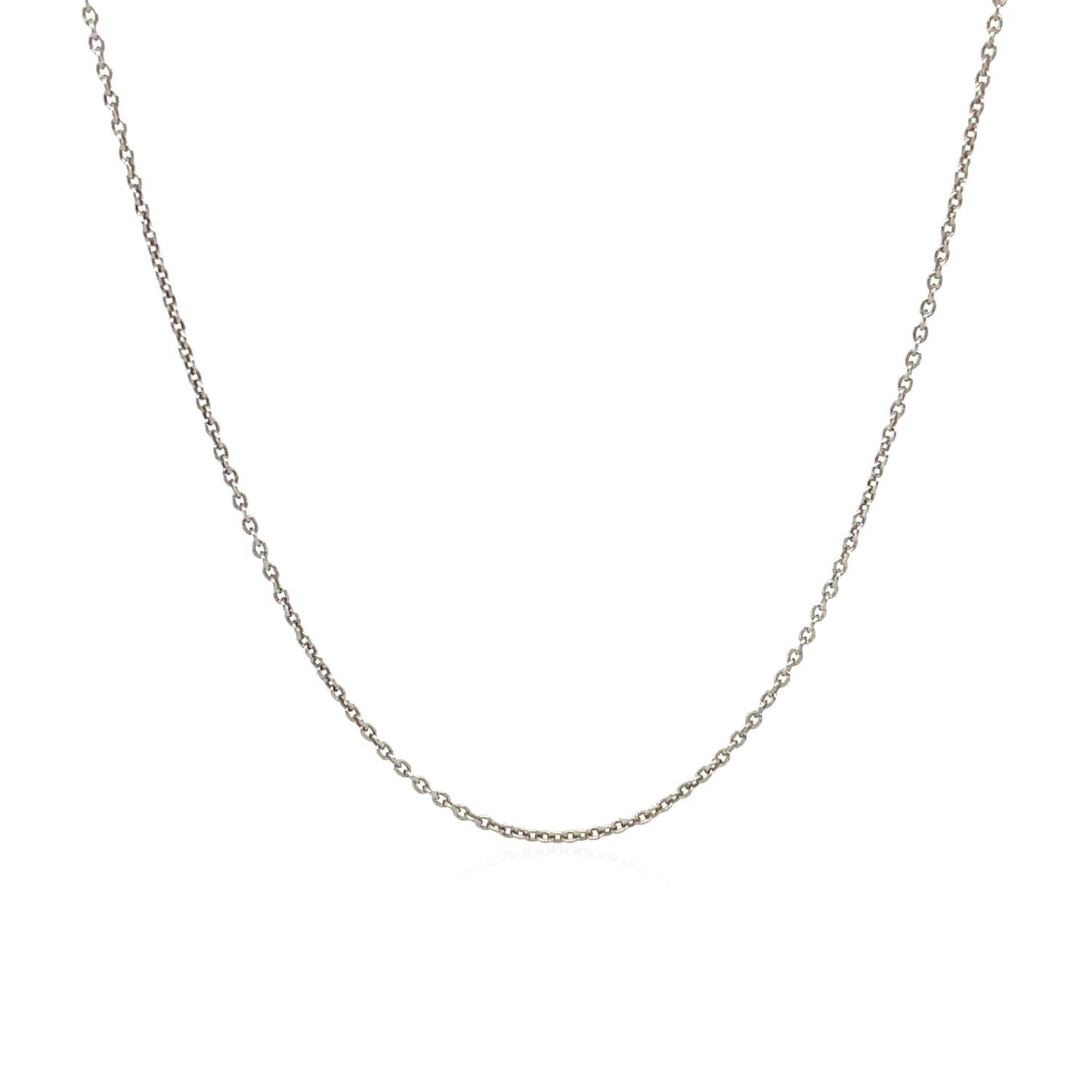 14k White Gold Round Cable Link Chain 1.1mm Bids.com