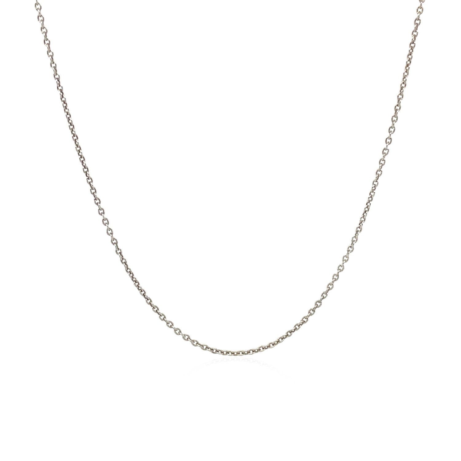 14k White Gold Round Cable Link Chain 1.1mm Bids.com