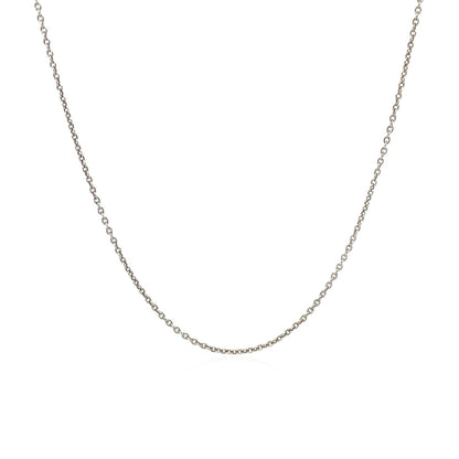 14k White Gold Round Cable Link Chain 1.1mm Bids.com