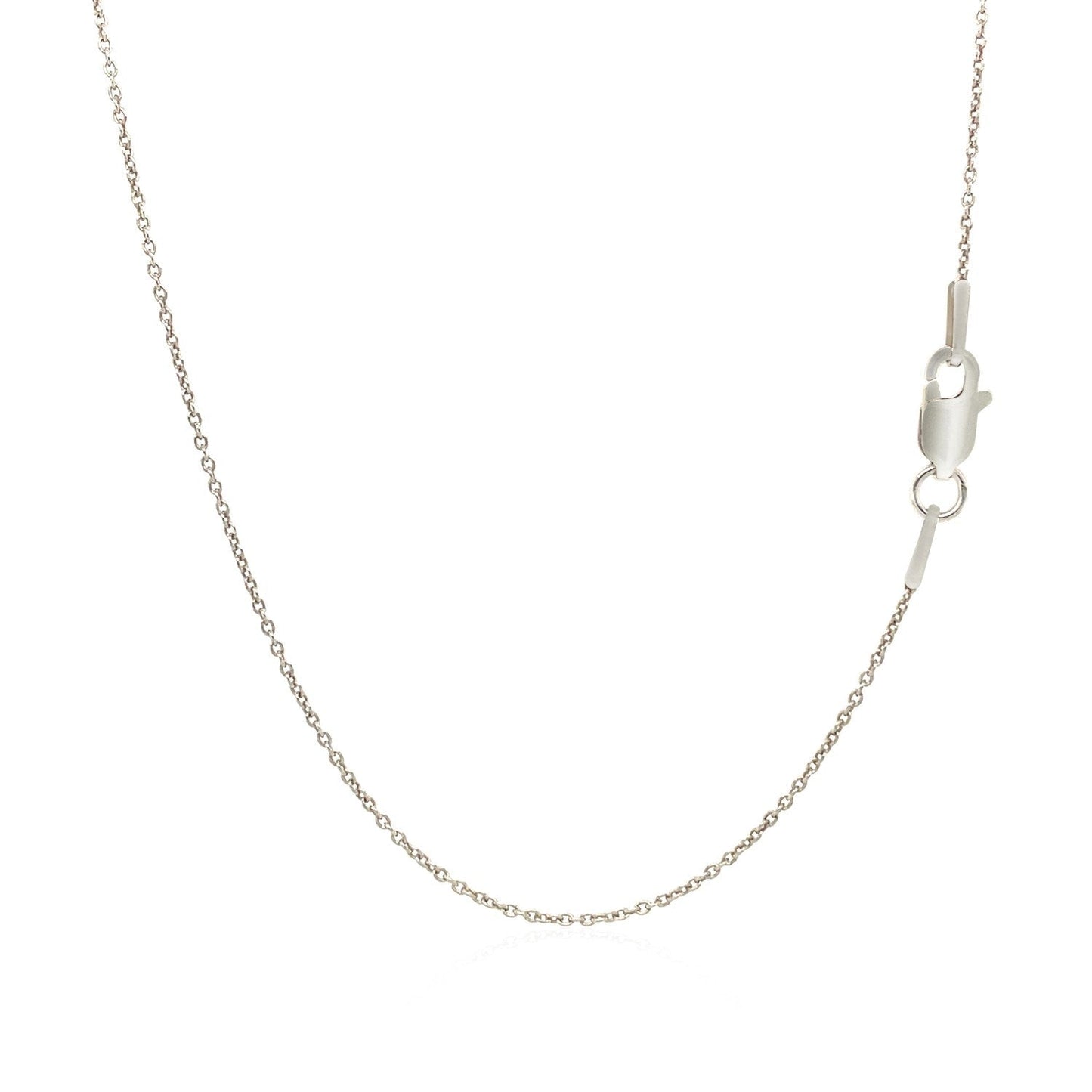 14k White Gold Round Cable Link Chain 1.1mm Bids.com
