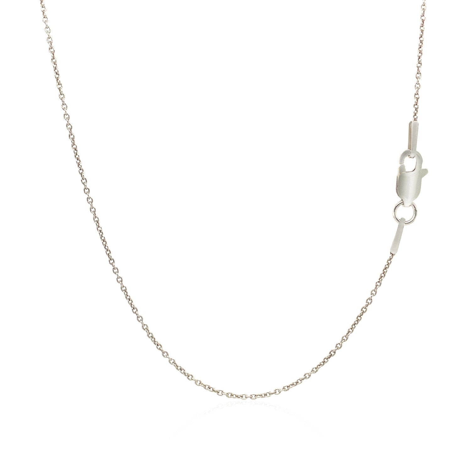 14k White Gold Round Cable Link Chain 1.1mm Bids.com
