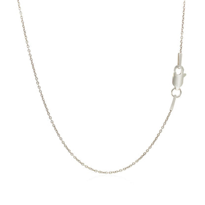 14k White Gold Round Cable Link Chain 1.1mm Bids.com